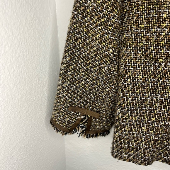 Sweet Lily Tweed Cropped Blazer Jacket w/ Fringe – Size 12 - Picture 6 of 7